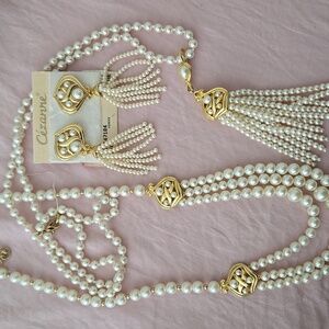 Vintage earrings and 2 necklace set